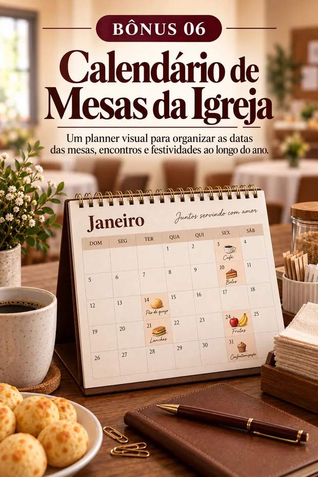 Bonus 6 — Calendario de Mesas da Igreja